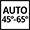 Auto 45°- 65°: Το πρόγραμμα Auto ρυθμίζει τη διάρκεια ενός κύκλου ανάλογα με την ανάγκη πρόπλυσης και τον αριθμό των ξεβγαλμάτων που απαιτούνται.
